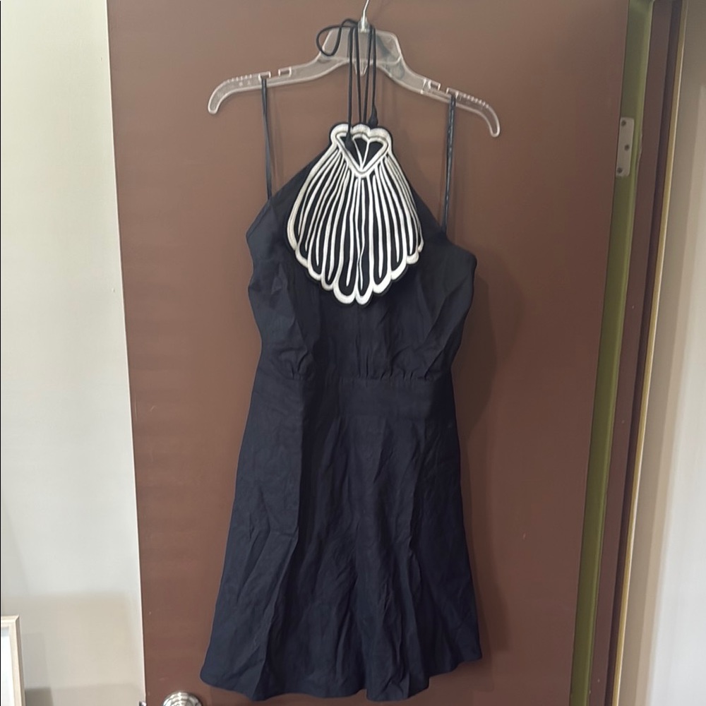 NWT FARM Rio x Anthropologie Linen Blend Cover-Up Embroidered Seashell Dress - Picture 2 of 12